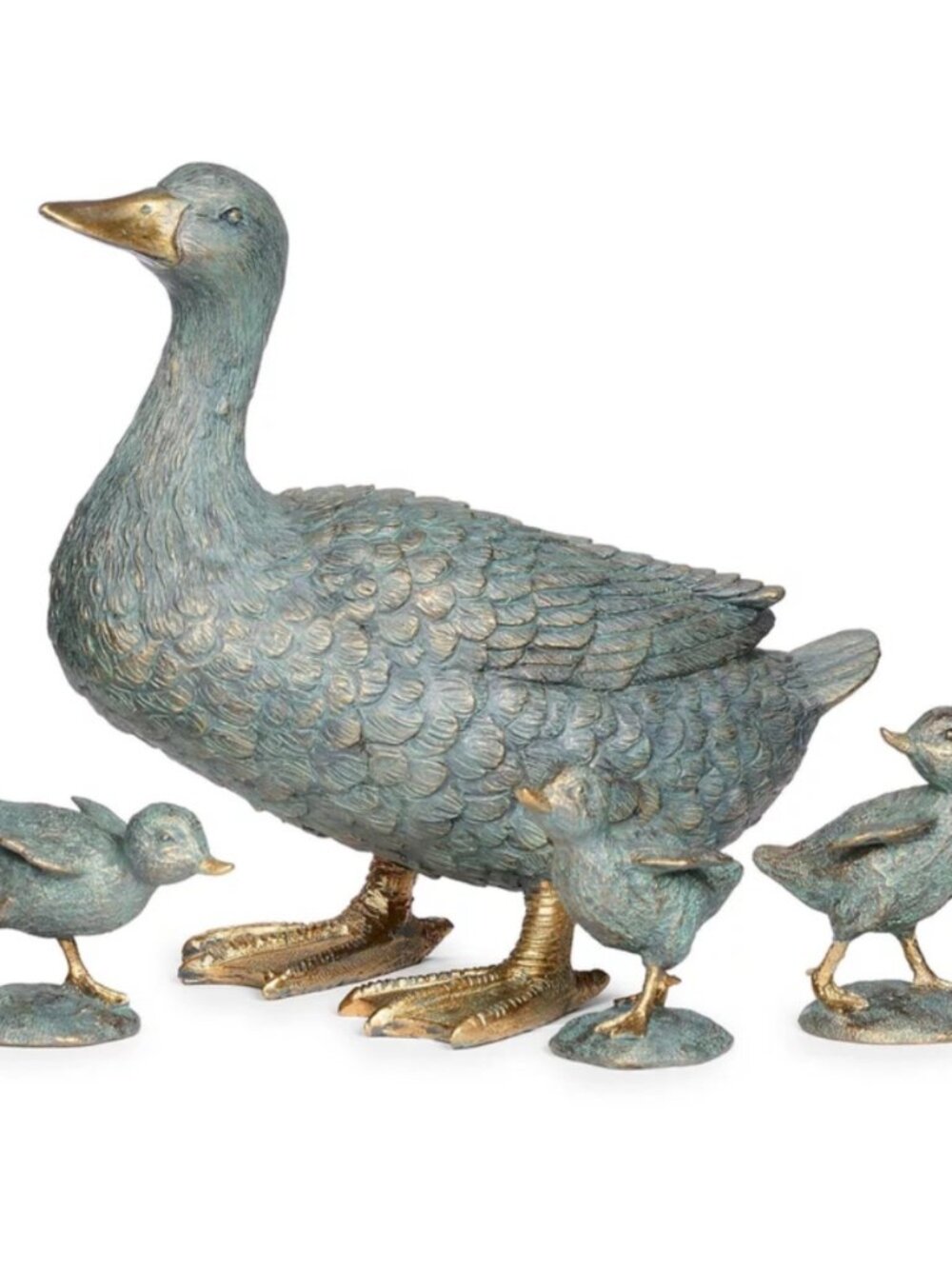 NEW Roman 4pc 11" Duck with Ducklings Resin Outdoor Garden Set!
